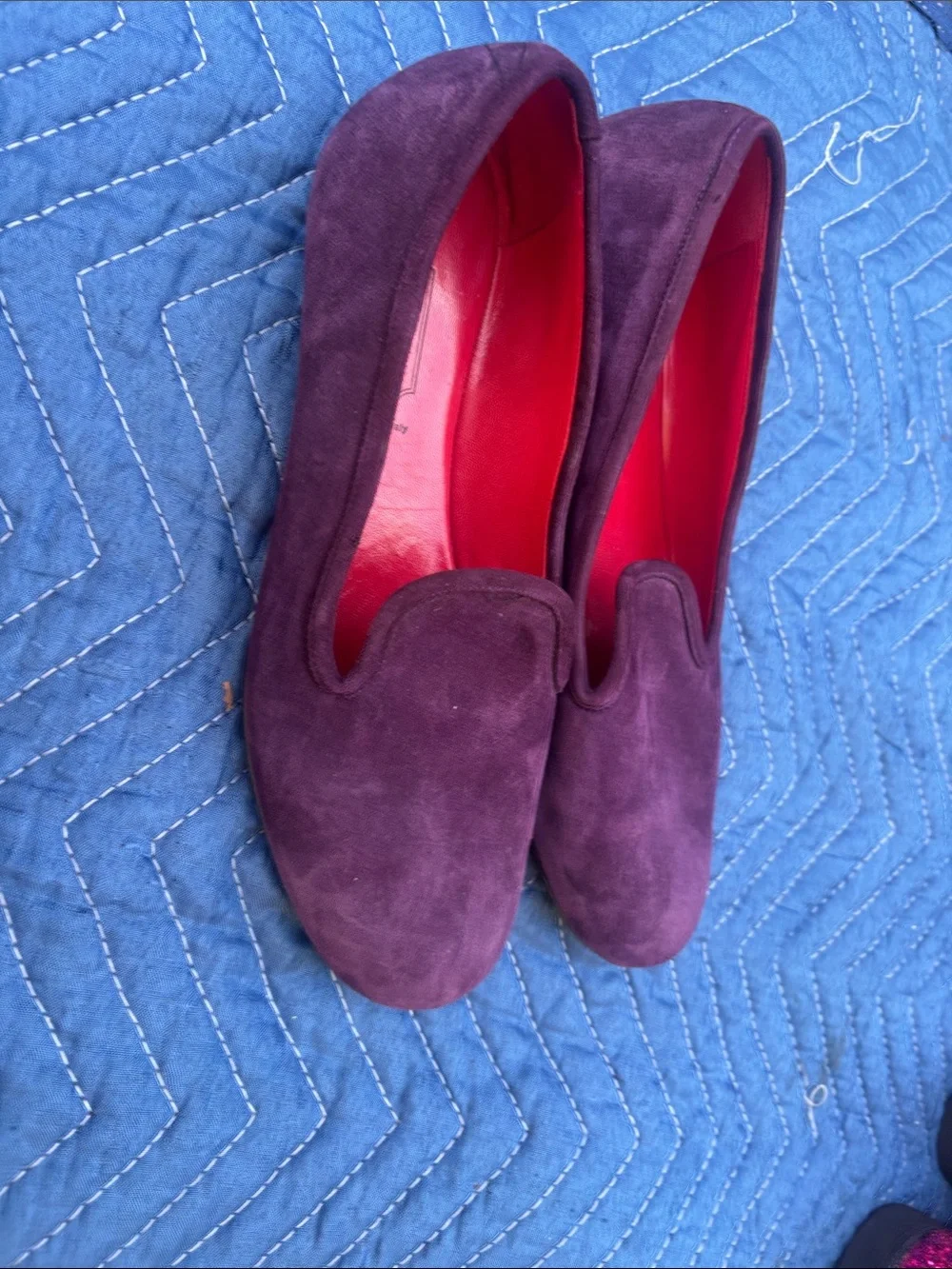 Men's Purple Suede Slip-On Loafers
